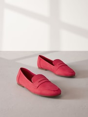 Coral Pink Signature Leather Slim Sole Loafers - Image 3 of 8