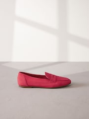 Coral Pink Signature Leather Slim Sole Loafers - Image 4 of 8