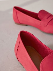Coral Pink Signature Leather Slim Sole Loafers - Image 8 of 8