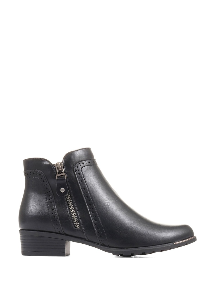 Pavers Black Chunky Ankle Boots - Image 1 of 5