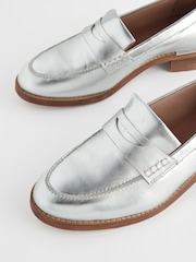 Silver Forever Comfort® Leather Suede Back Trim Detail Loafers - Image 5 of 6