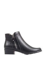 Pavers Black Pavers Knitted Cuff Ankle Boots - Image 1 of 5