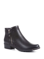 Pavers Black Pavers Knitted Cuff Ankle Boots - Image 2 of 5