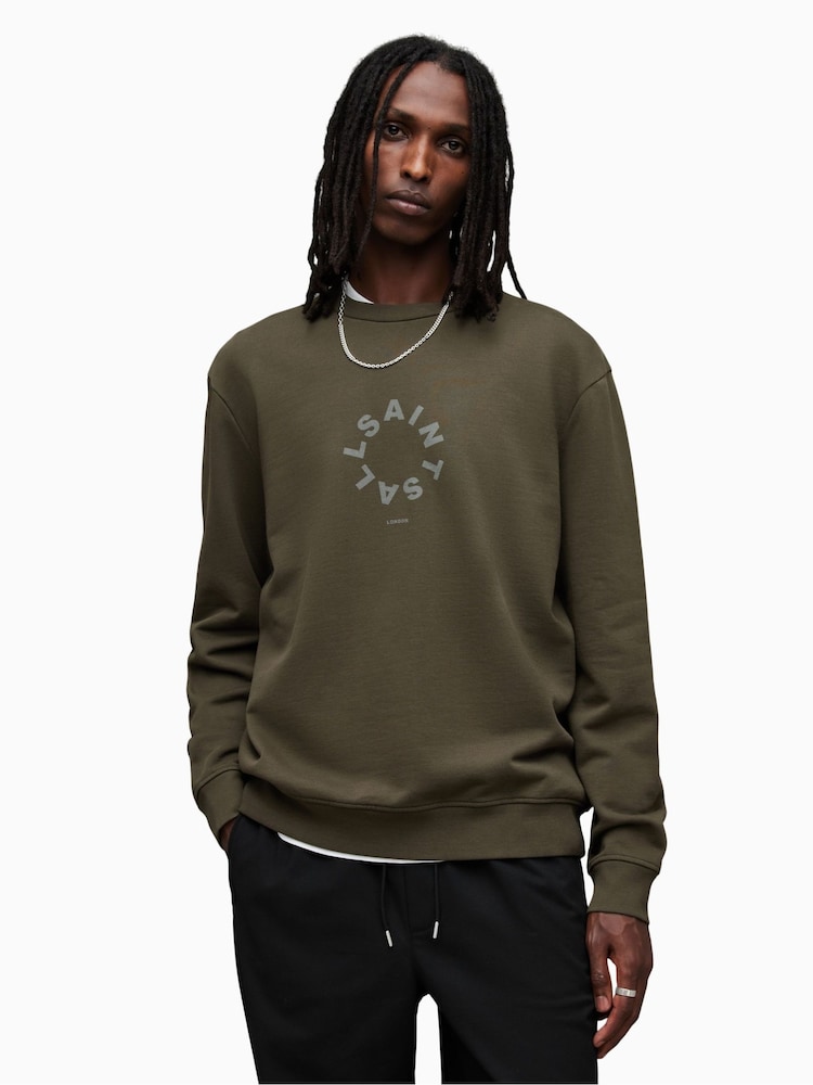 AllSaints Green Tierra Crew Sweater - Image 1 of 7