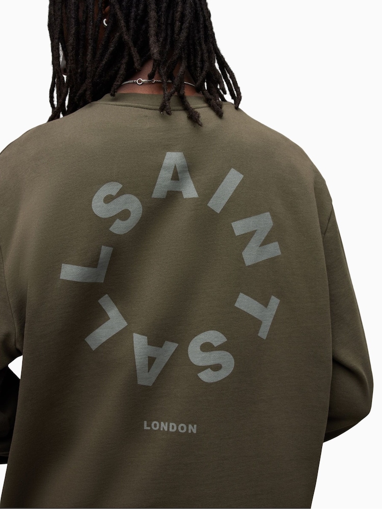 AllSaints Green Tierra Crew Sweater - Image 6 of 7