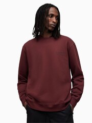 AllSaints Red Underground Crew Jumper - Image 1 of 7