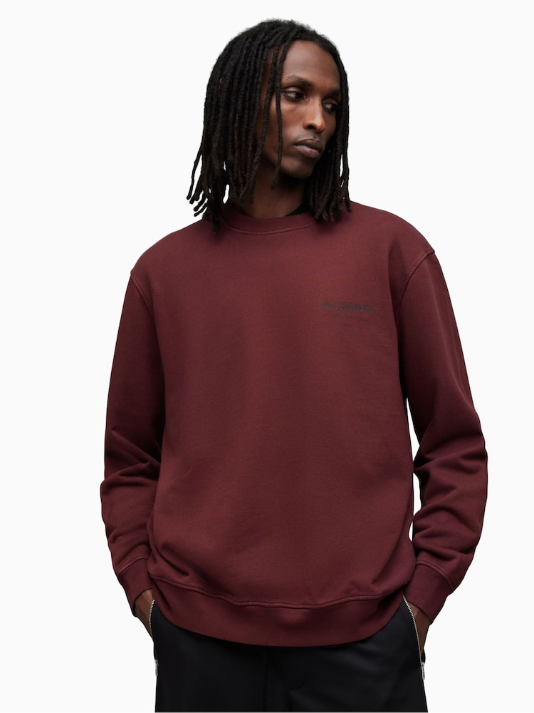 AllSaints Red Underground Crew Jumper - Image 1 of 7