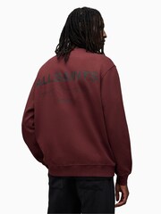 AllSaints Red Underground Crew Jumper - Image 2 of 7