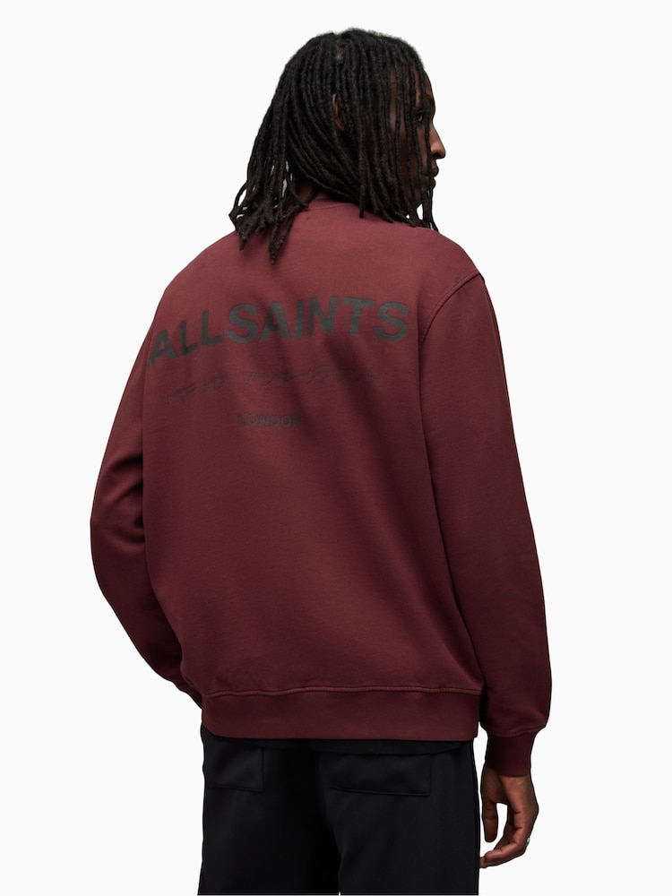 AllSaints Red Underground Crew Jumper - Image 2 of 7