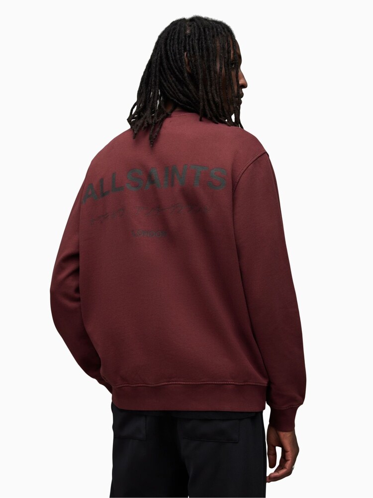 AllSaints Red Underground Crew Jumper - Image 2 of 7 AllSaints Red Underground Crew Jumper - Image 2 of 7