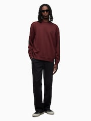 AllSaints Red Underground Crew Jumper - Image 4 of 7