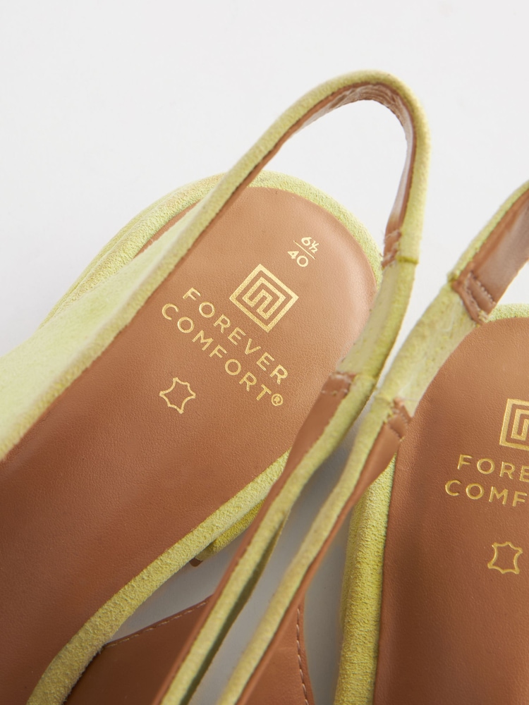 V barvi limete - Usnjeni koničasti čevlji s pentljo in paščkom čez peto Forever Comfort® - Slika 5 iz 5