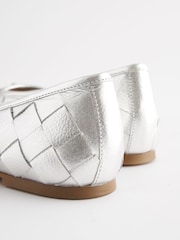 Silver Forever Comfort® Leather Weave Ballerinas - Image 6 of 8