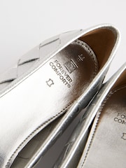 Silver Forever Comfort® Leather Weave Ballerinas - Image 7 of 8