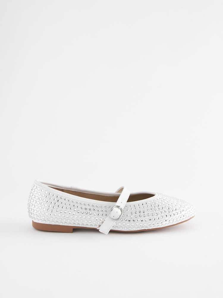 White Forever Comfort® Jewel Mary Jane Shoes - Image 2 of 6