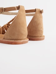 Camel Brown Forever Comfort® Leather T-Bar Huarache Shoes - Image 7 of 9