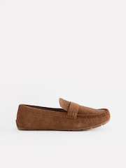 Tan Brown Forever Comfort® Leather Stud Driver Shoes - Image 5 of 9