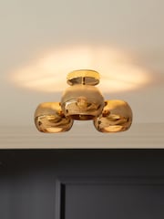 Gold Marco 3 Light Flush Fitting Ceiling Light - Image 1 of 4