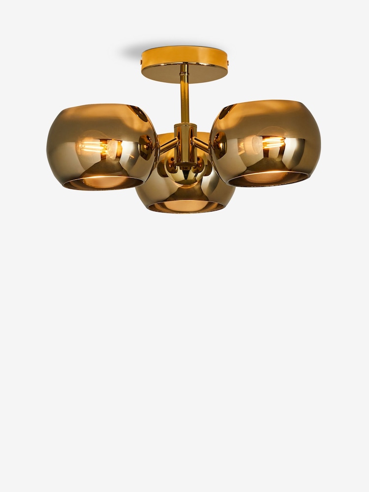 Gold Marco 3 Light Flush Fitting Ceiling Light - Image 4 of 4