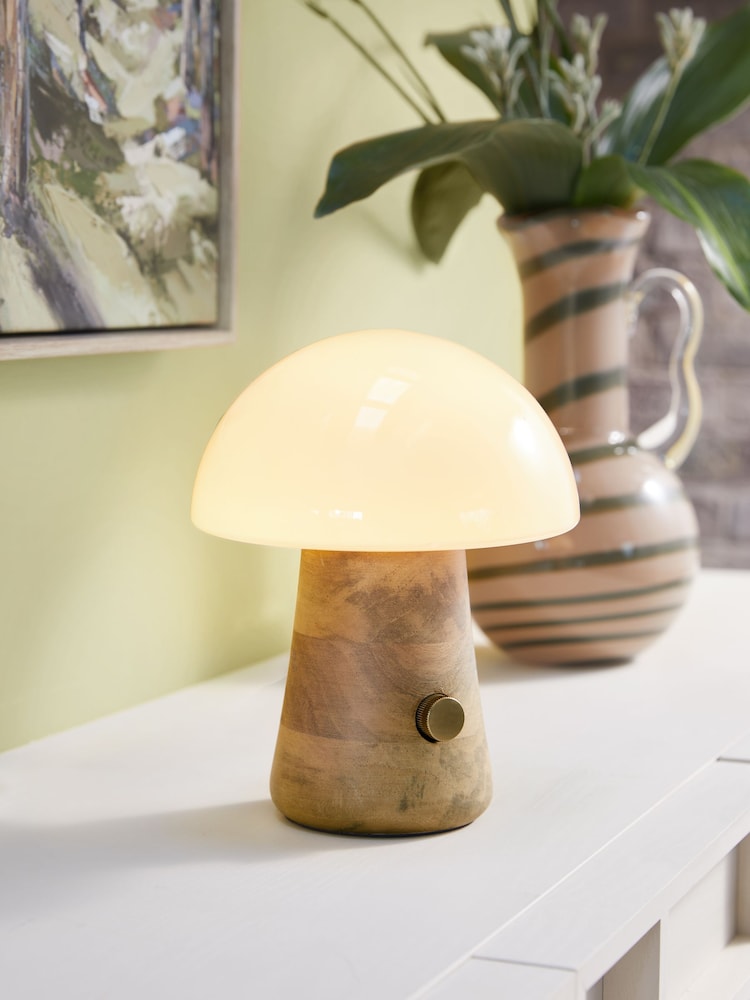 Natural Bjorn Rechargeable Wireless Table Lamp - Image 1 of 4