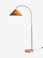 Brass Timor Woven Rattan Floor Lamp - Image 4 of 4