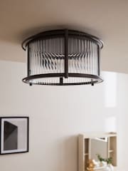 Pewter Grey Hertford 2 Light Flush Ceiling Light - Image 2 of 5