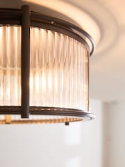 Pewter Grey Hertford 2 Light Flush Ceiling Light - Image 3 of 5