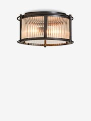 Pewter Grey Hertford 2 Light Flush Ceiling Light - Image 4 of 5