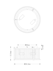 Pewter Grey Hertford 2 Light Flush Ceiling Light - Image 5 of 5