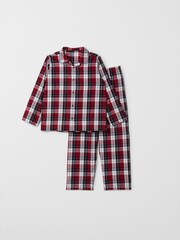 Polarn O. Pyret Red Organic Checked Christmas Pyjamas - Image 1 of 4