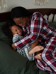 Polarn O. Pyret Red Organic Checked Christmas Pyjamas - Image 4 of 4