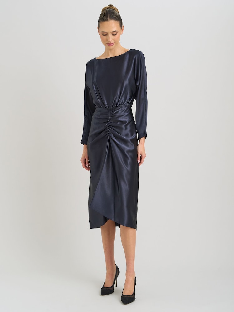 Gina Bacconi Tara Satin Midi Dress - Imagen 2 de 6
