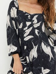 FatFace Black Tessa Twilight Leaves Midi Dress - Image 4 of 5