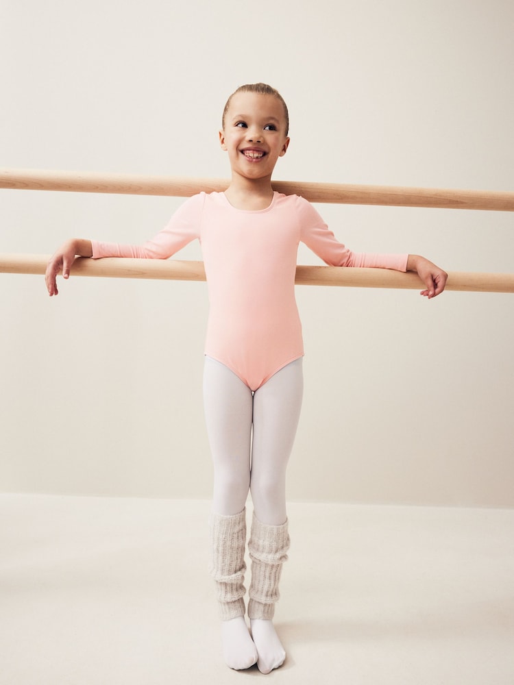 Pink Stretch Long Sleeve Leotard Bodysuit (2-10yrs) - Image 2 of 7