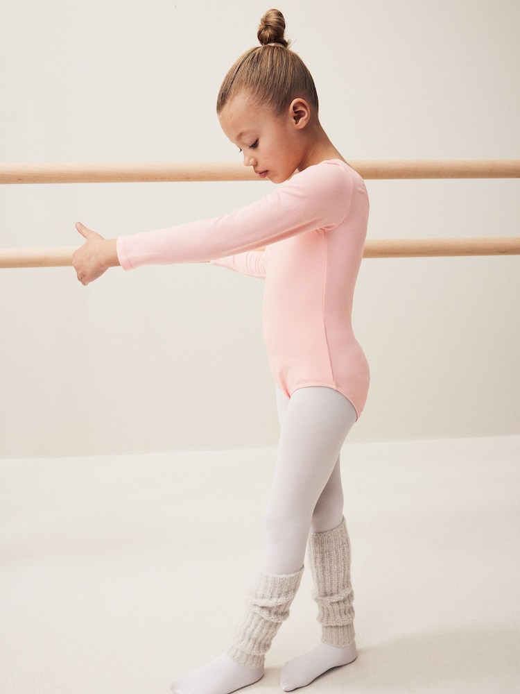 Pink Stretch Long Sleeve Leotard Bodysuit (2-10yrs) - Image 4 of 7