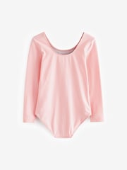Pink Stretch Long Sleeve Leotard Bodysuit (2-10yrs) - Image 6 of 7