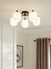 Black Ryker 5 Light Flush Ceiling Light Fitting - Image 1 of 5