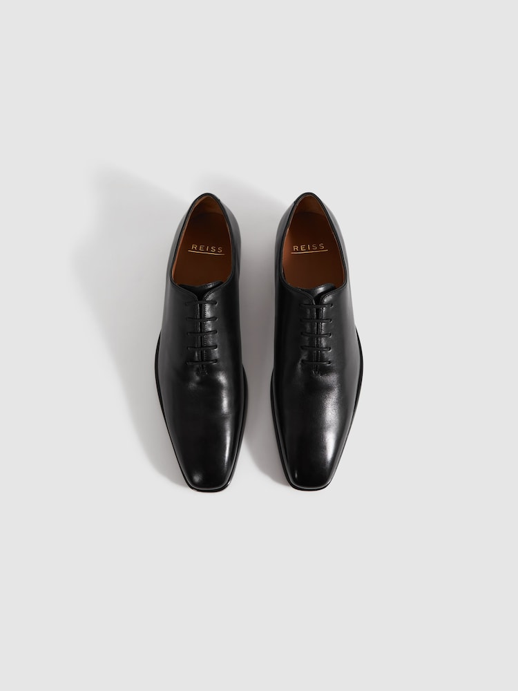 Noir - Chaussures à lacets en cuir Reiss Mead - Image 3 of 5