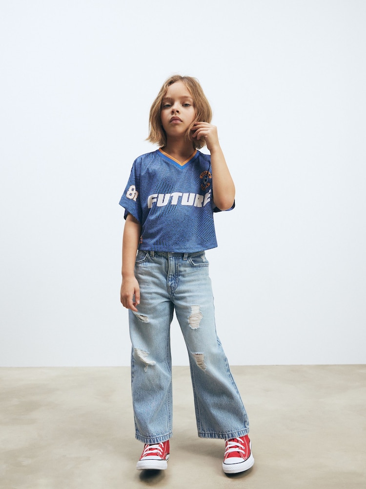 Blue Football Top (3-16yrs) - Image 1 of 8