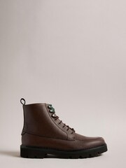 Ted Baker Brown Zigmond Scotch Grain Leather Lace Up Boots - Image 1 of 5