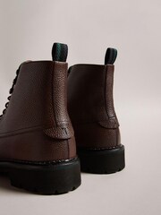 Ted Baker Brown Zigmond Scotch Grain Leather Lace Up Boots - Image 3 of 5