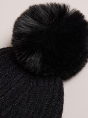 Ted Baker Black Pom Pom Hat - Image 2 of 3