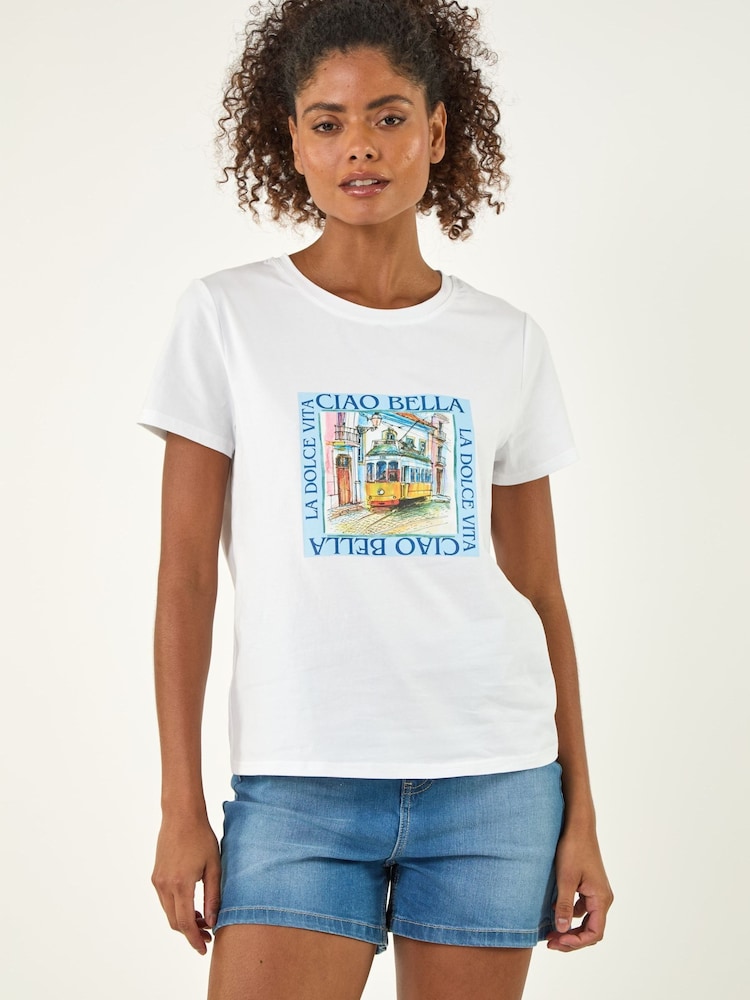 Roman Blue Ciao Bella Stretch Top - Image 1 of 4 Roman Blue Ciao Bella Stretch Top - Image 1 of 4