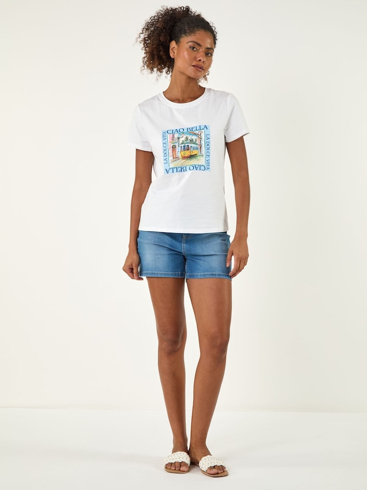 Roman Blue Ciao Bella Stretch Top - Image 2 of 4 Roman Blue Ciao Bella Stretch Top - Image 2 of 4