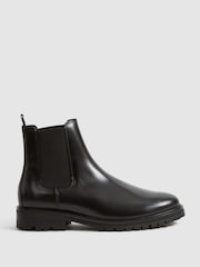 Reiss Black Chiltern Leather Chelsea Boots - Image 1 of 5