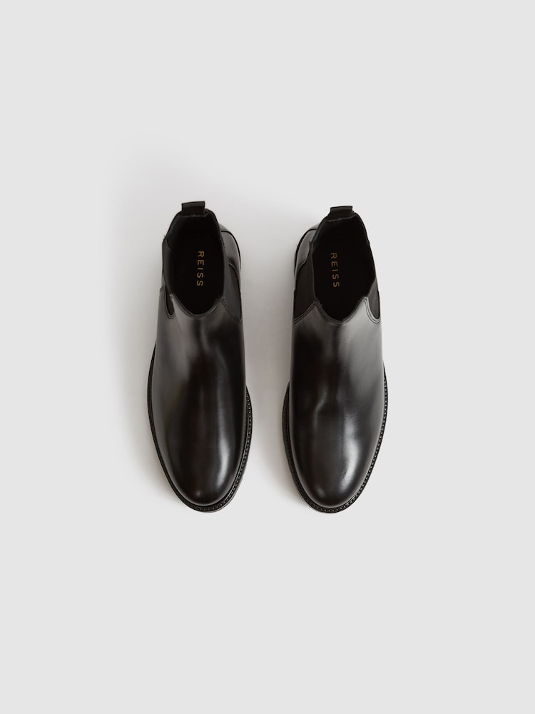 Reiss Black Chiltern Leather Chelsea Boots - Image 4 of 5