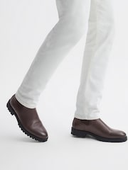 Reiss Chocolate Chiltern Leather Chelsea Boots - Image 3 of 6