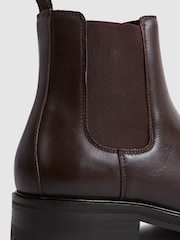 Reiss Chocolate Chiltern Leather Chelsea Boots - Image 5 of 6