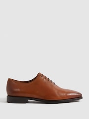 Reiss Light Tan Mead Leather Lace-Up Shoes - Image 1 of 5