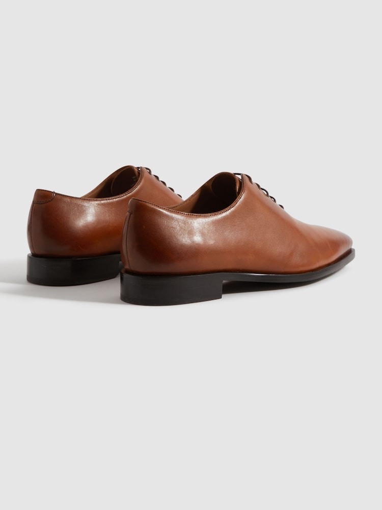 Reiss Light Tan Mead Leather Lace-Up Shoes - Image 4 of 5